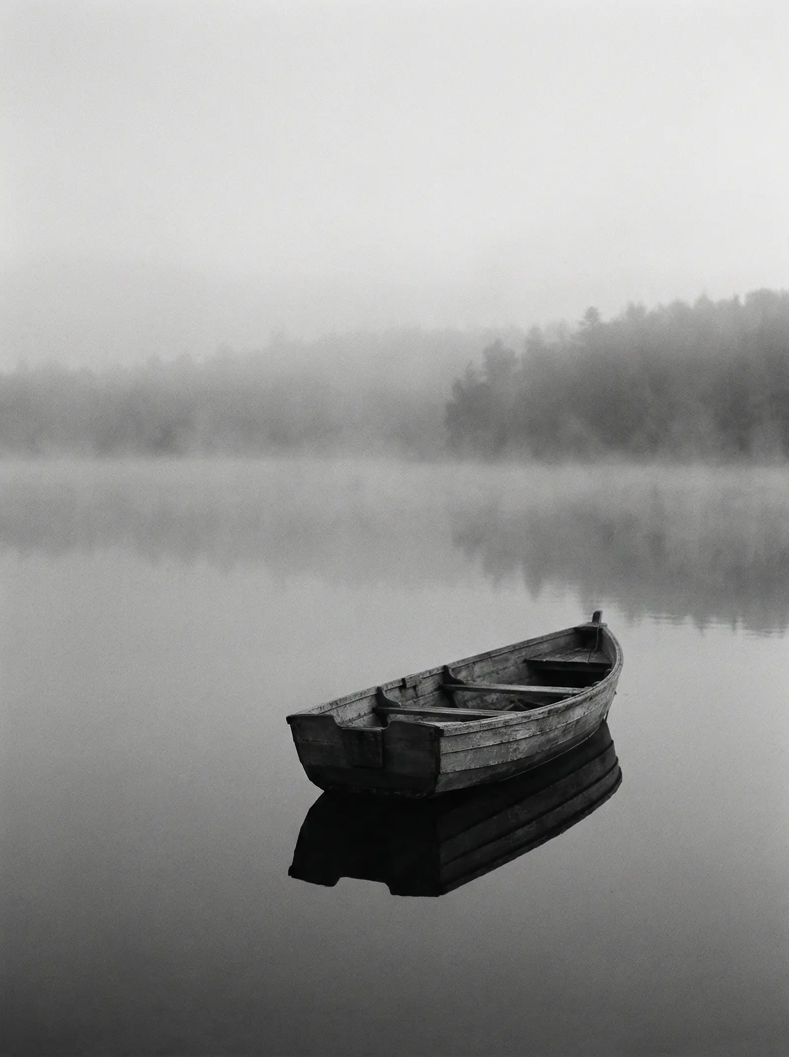 神秘视频 影片海报：雾中静湖上的废弃小船